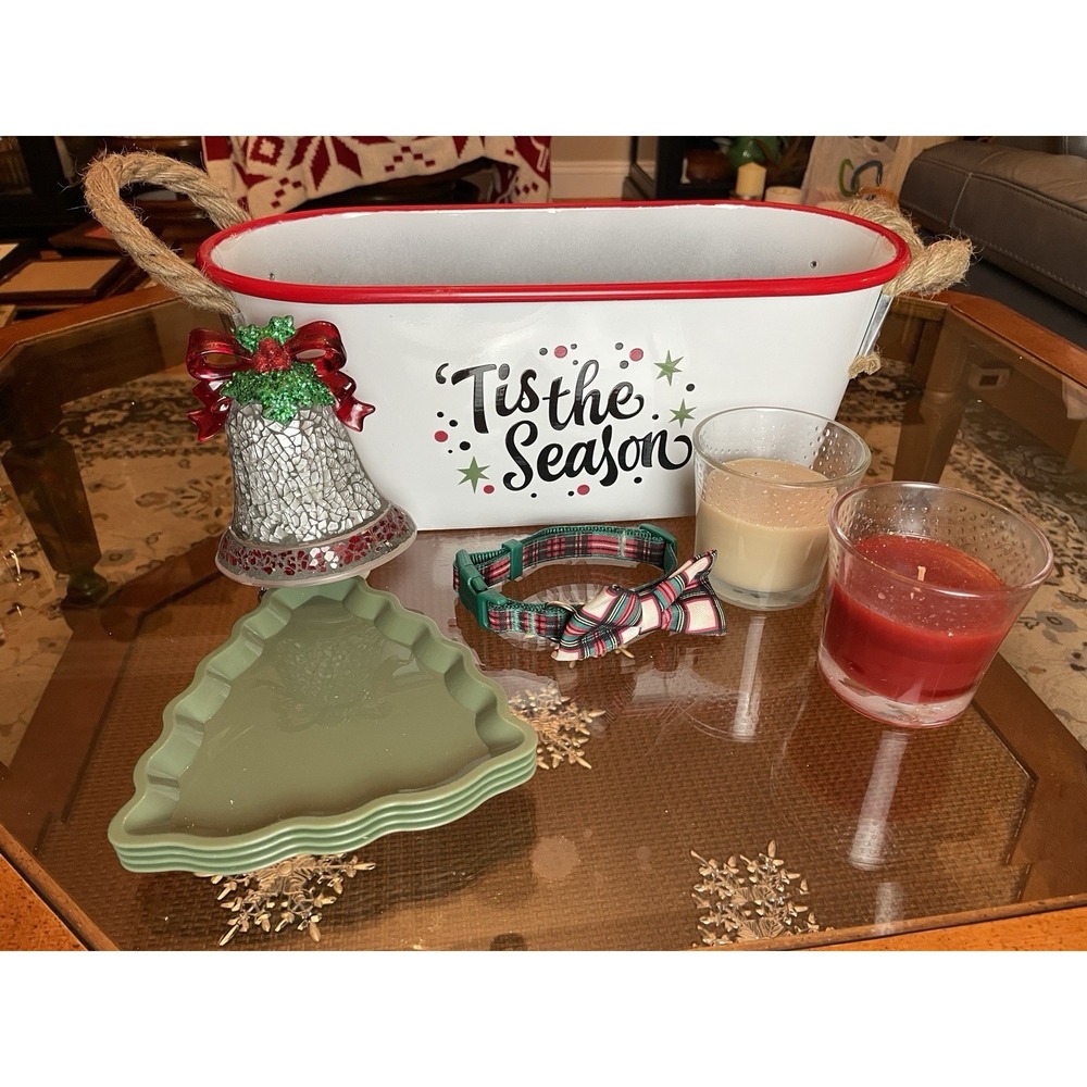 Christmas Holiday Decorations Assortment Candles Light Pet Collar